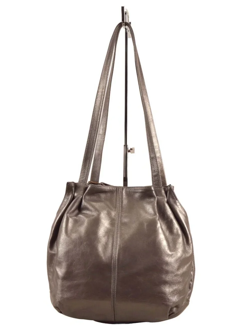 SAS Vintage Metallic Leather Hobo Shoulder Bag